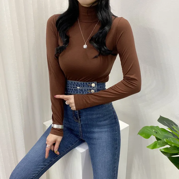 🚀당일발송🚀[6천장돌파/기모선택/묶음할인] 봄 가을 겨울 메이 부들 여리 폴라 티셔츠 이너티 상세 이미지 93