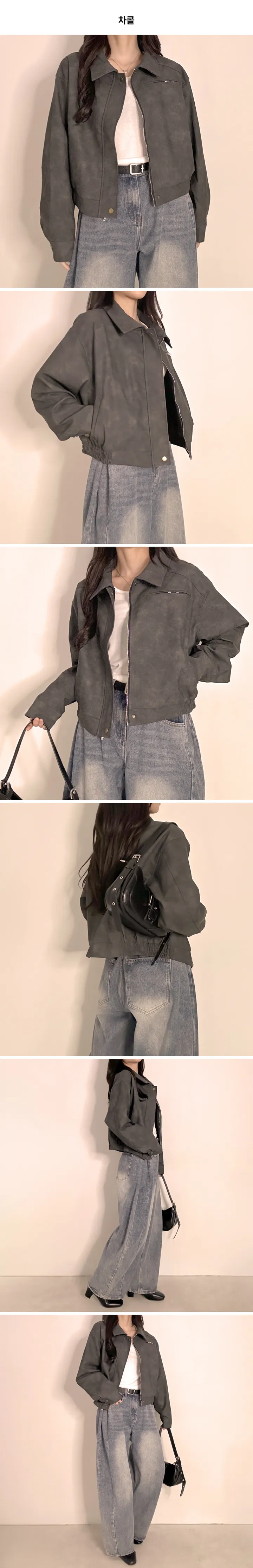 [고퀄⭐/힙] 스웨이드 레더 버튼 포켓 카라 자켓 -2color 봄 가을 겨울 데일리 데이트 꾸안꾸 캐주얼 유니크 학생 여행 상세 이미지 4