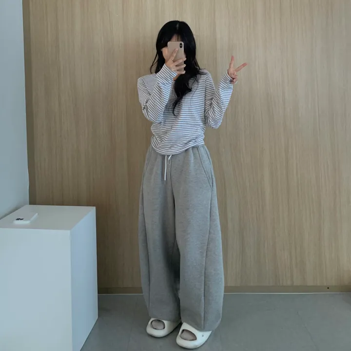 [날씬핏🦊/매일매일] 블리스 라운드넥 단가라 긴팔티셔츠 -4color 상세 이미지 12