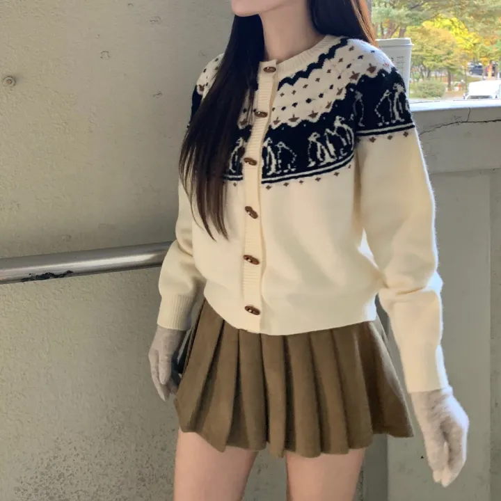 🚀당일출고🚀[⛄️떡볶이단추/왕따뜻🔥/도톰/노르딕]노르딕가디건 겨울니트 떡볶이가디건 노르딕니트 도톰가디건 겨울니트 겨울가디건 크리스마스니트 상세 이미지 30