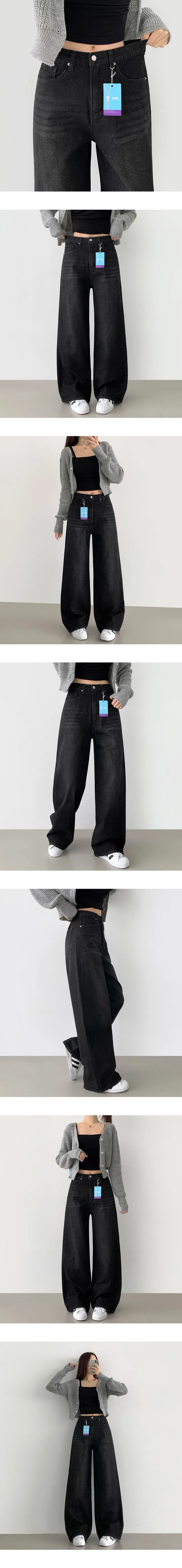 ~2XL[all스판,대박신상/기장선택]4계절 전체 스판 밴딩 기본 와이드 심플 데님팬츠 상세 이미지 15