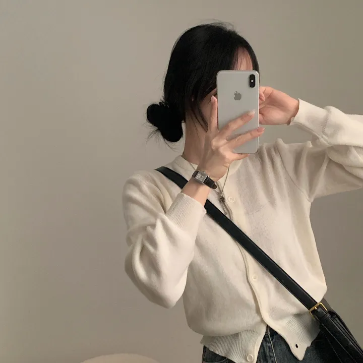 [데일리감성/고퀄!] 어뮤즈 라운드 무지 베이직 니트가디건 - 10color 상세 이미지 13
