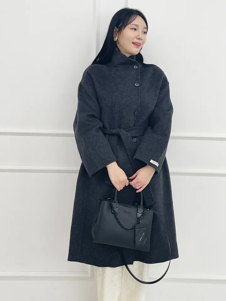 자체제작 원단부터 다른 엣지넥 양모 핸드메이드코트 빅사이즈 연말룩 하객룩 110까지 상세 이미지 40