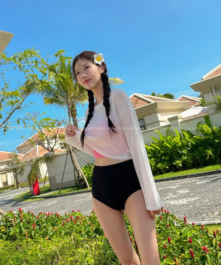 🏖️살안타/여리핏 핫 크롭 수영복 비키니 커버업 티셔츠 상세 이미지 17