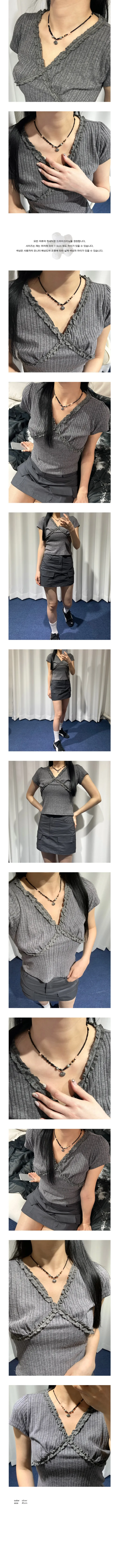 피치 원석 빈티지 목걸이 y2k 상세 이미지 3
