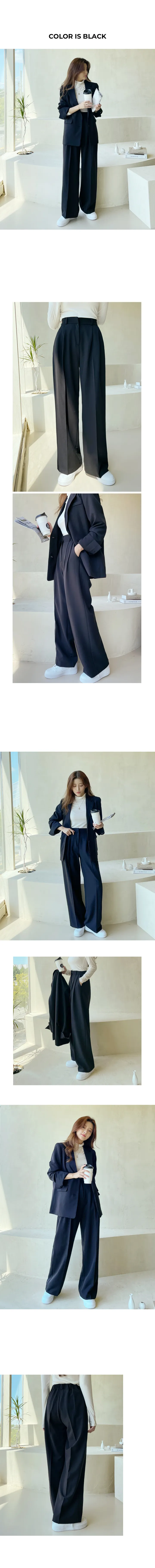 [하객룩/세트가격]자켓+와이드 슬랙스 오버핏 셋업 수트(3color) 상세 이미지 3
