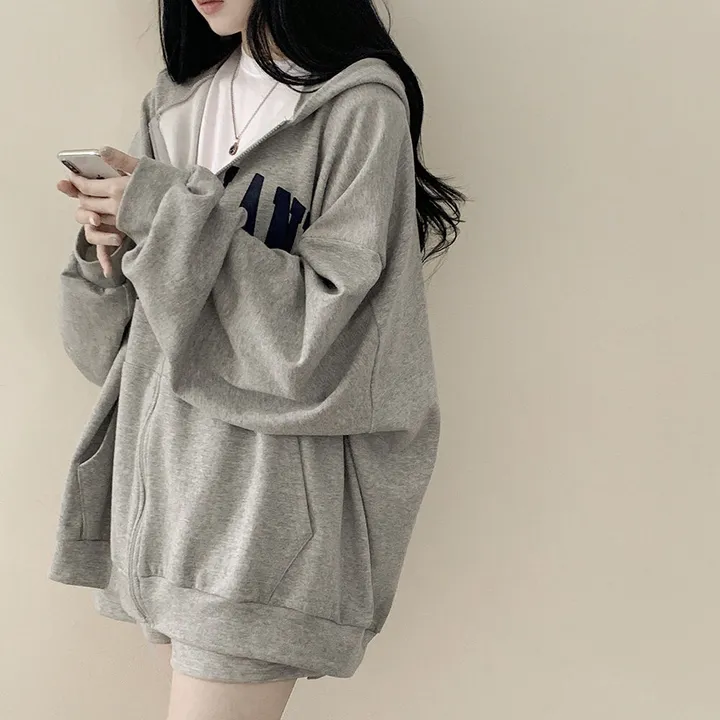 [기모선택/리얼왕오버핏!] 안아주고 싶은핏, 레터링 왕박시 벌룬 아방핏 후드집업 개강룩 캠퍼스룩 상세 이미지 8