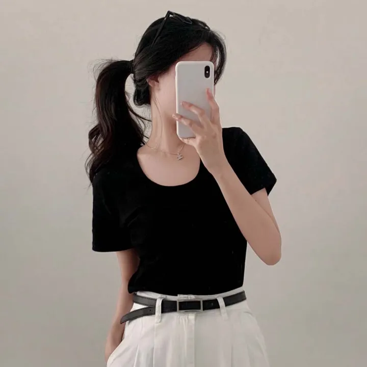 [팔말라핏/국내제작!]팔뚝살 부각없는, 라이프 베이직 스퀘어넥 루즈핏 반팔 티셔츠 상세 이미지 27