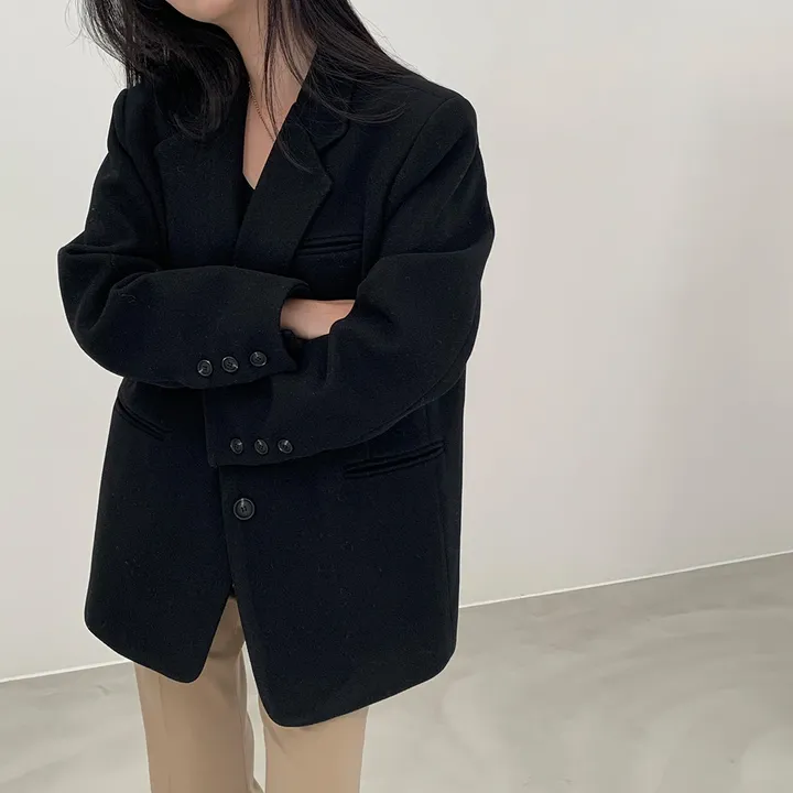 [wool100%/브랜드공정]  윈터 싱글 투버튼 카라 리얼 울 자켓 블레이저 - jk 상세 이미지 54