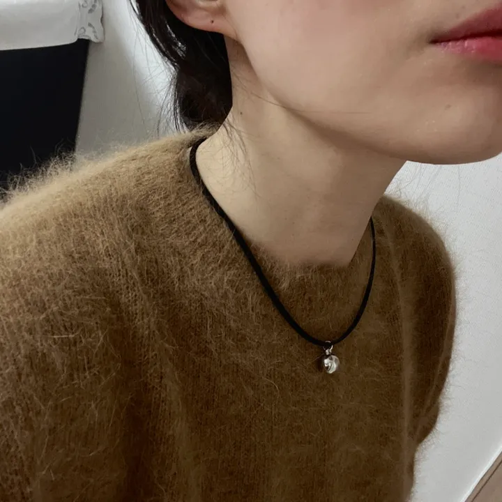 통통 초커 목걸이 (볼/하트) 블랙끈 상세 이미지 8