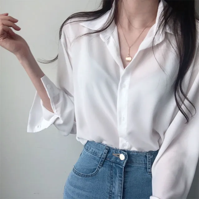 (Made/색감굿-핏예쁜) 촤르르 쉬폰 찰랑 데일리 셔츠 상세 이미지 13