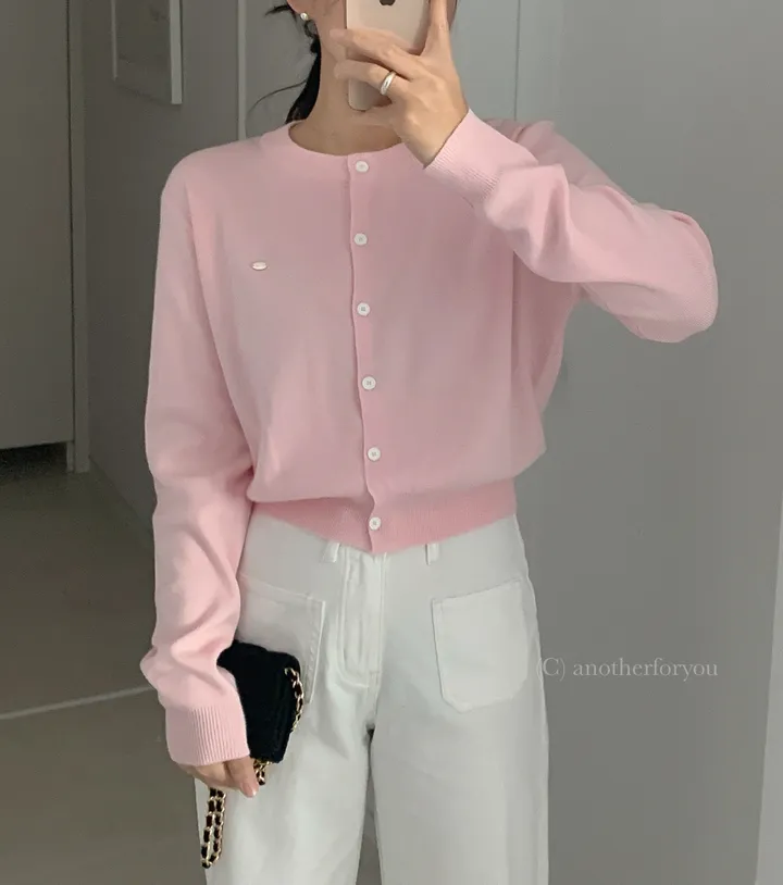 미니 심볼 펜던트 라운드 숏 가디건 4col : 어나더포유 상세 이미지 54