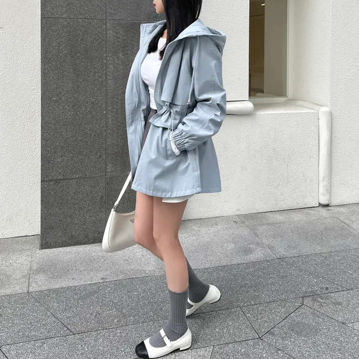 *숏or롱* [MADE🧵] *당일배송* 블라썸 스트링 후드 야상 점퍼 (5color) 간절기 봄자켓 봄야상 봄트렌치 하프트렌치 크롭야상 바람막이 상세 이미지 21