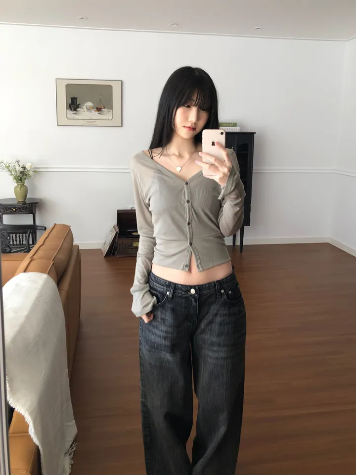 텐셀 브이넥 가디건 (3color) 상세 이미지 11