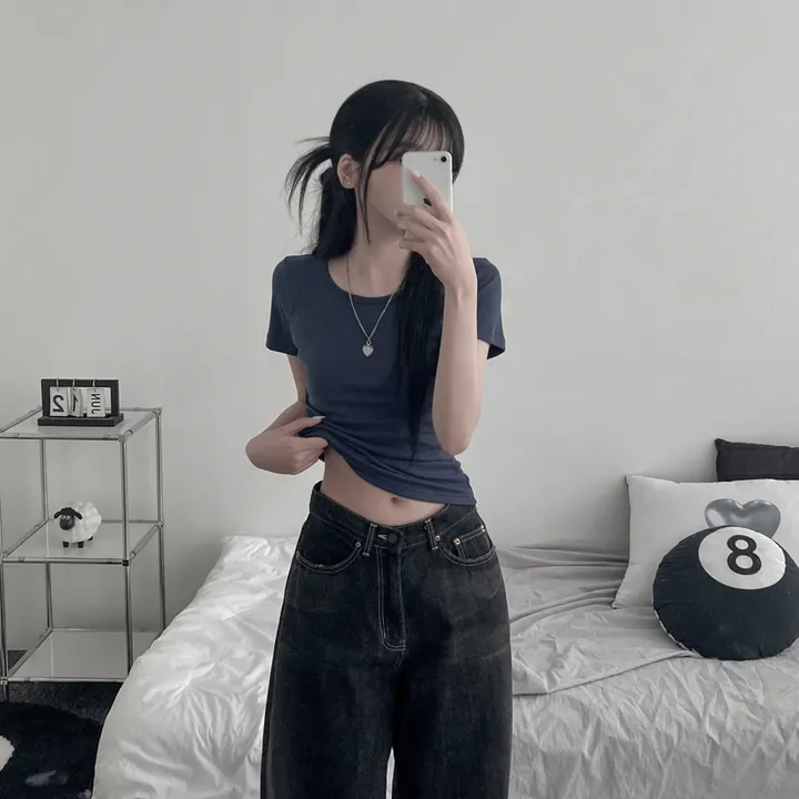 daily slim-fit short sleeve t [ 기본핏 라운드 슬림핏 스탠다드 숏 반팔 티셔츠 ] 상세 이미지 8