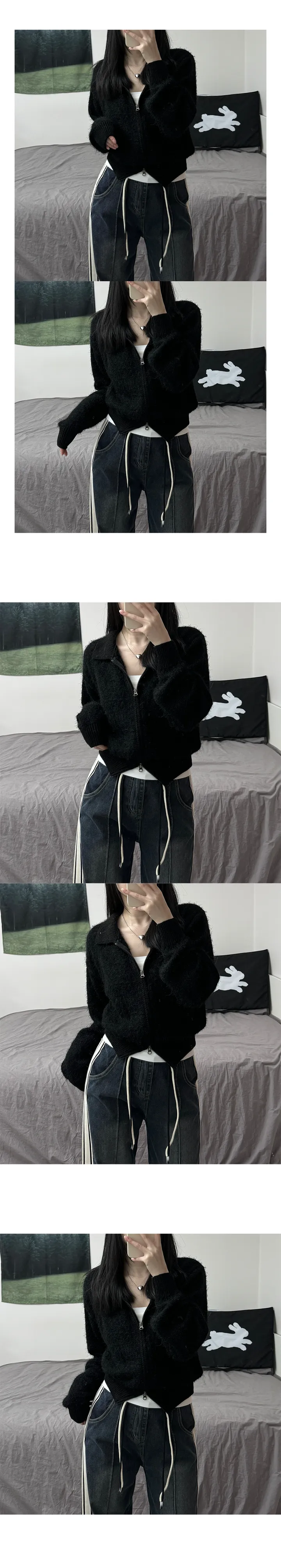 Angora Two Way Cara Zip-Up 앙고라 투웨이 카라 집업 상세 이미지 5