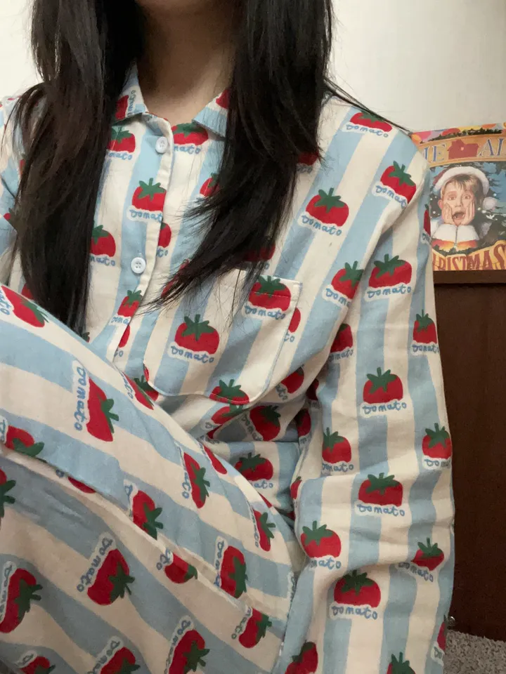 푸르른 토마토 잠옷 세트 홈웨어 파자마파티 생일선물 상세 이미지 6