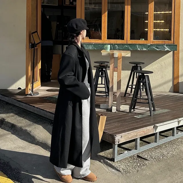[울40%/*국내*]맥시 롱 루즈핏 기본 심플 롱코트 / #키큰녀 강추 (2color) 상세 이미지 6