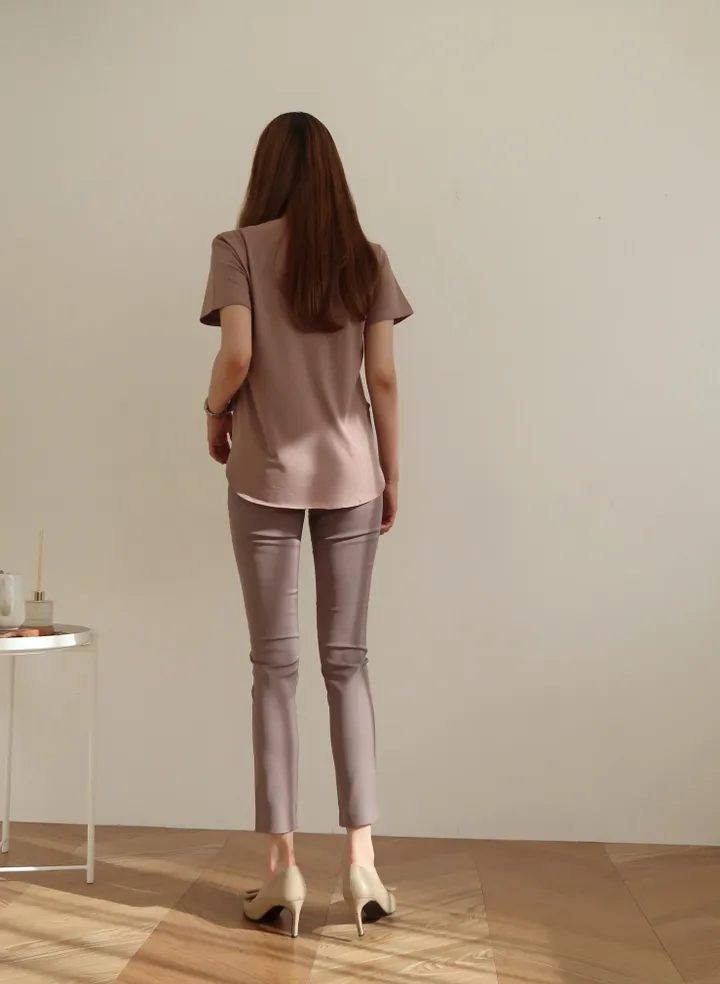 [55~77/일반,기모] 인생핏 슬림 일자 스키니핏 하이웨스트 스판 간절기 겨울 슬랙스 상세 이미지 34