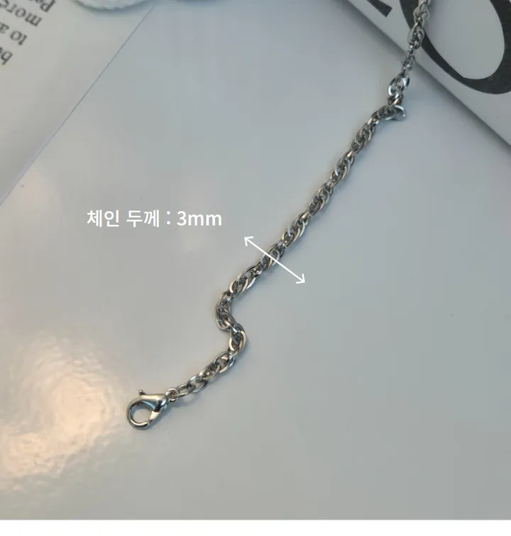 [2개이상 할인❤️] 남여공용 고퀄리티 써지컬 스틸 체인 팔찌 5종 우정 커플 데일리 레이어드 상세 이미지 14