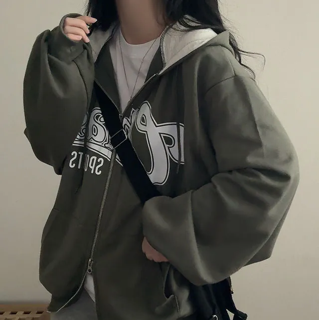 [봄아우터!/박시핏] 체이스 배색 레터링 투웨이 후드집업 4color 상세 이미지 3