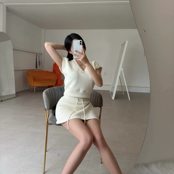 프로스 내추럴 베스트&치마바지 세트  *미니,숏,투피스,브이넥,캡소매,트임,밴딩 상세 이미지 11