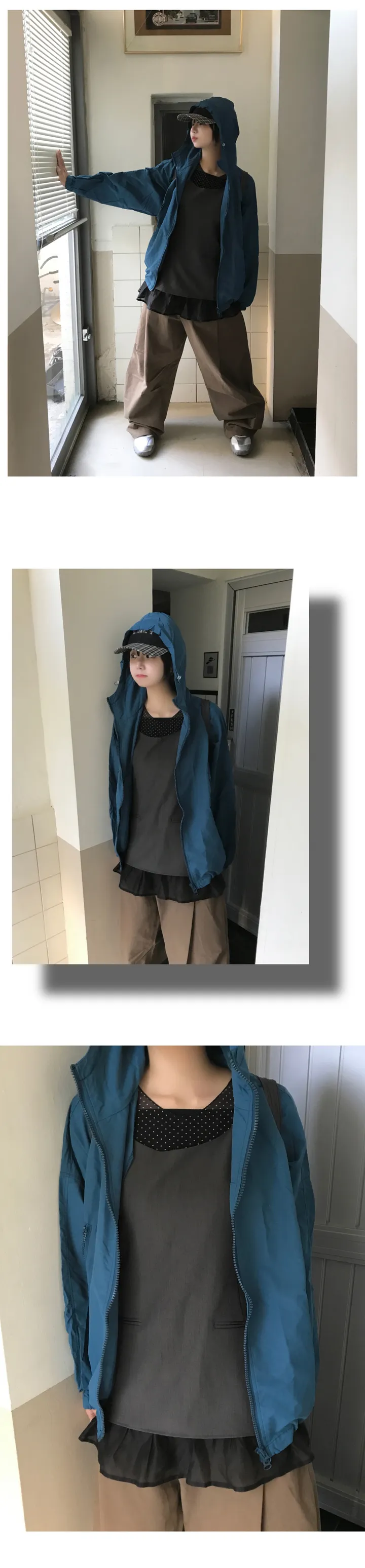 지퍼 후드 바람막이 자켓 (5 color) 상세 이미지 5