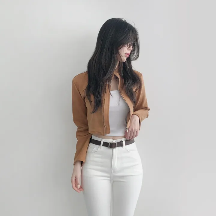 [부드러움/핏넘예] 봄자켓으로 추천! 차이나카라 크롭핏 슬림 스웨이드 자켓 상세 이미지 27