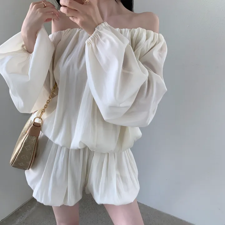 아브 볼륨 퍼프블라우스+ 밴딩 숏팬츠 투피스 상세 이미지 17