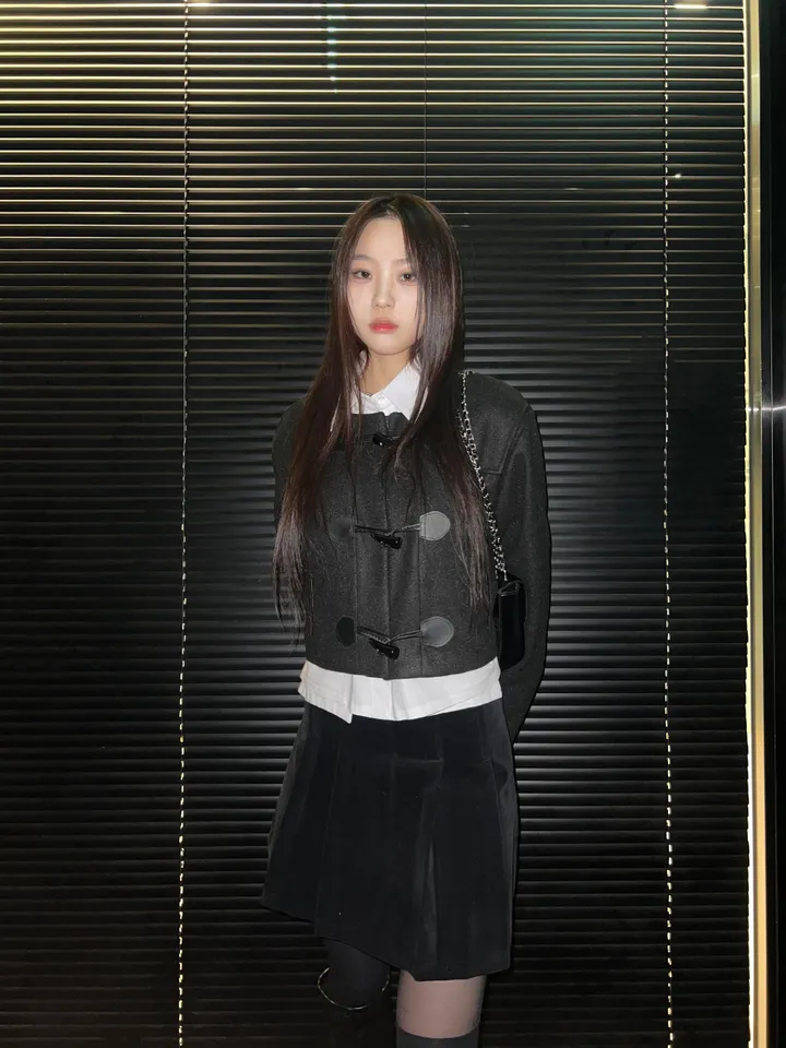 [24재입고] 윈터 더플 코트 크롭 자켓 (Black) 상세 이미지 24