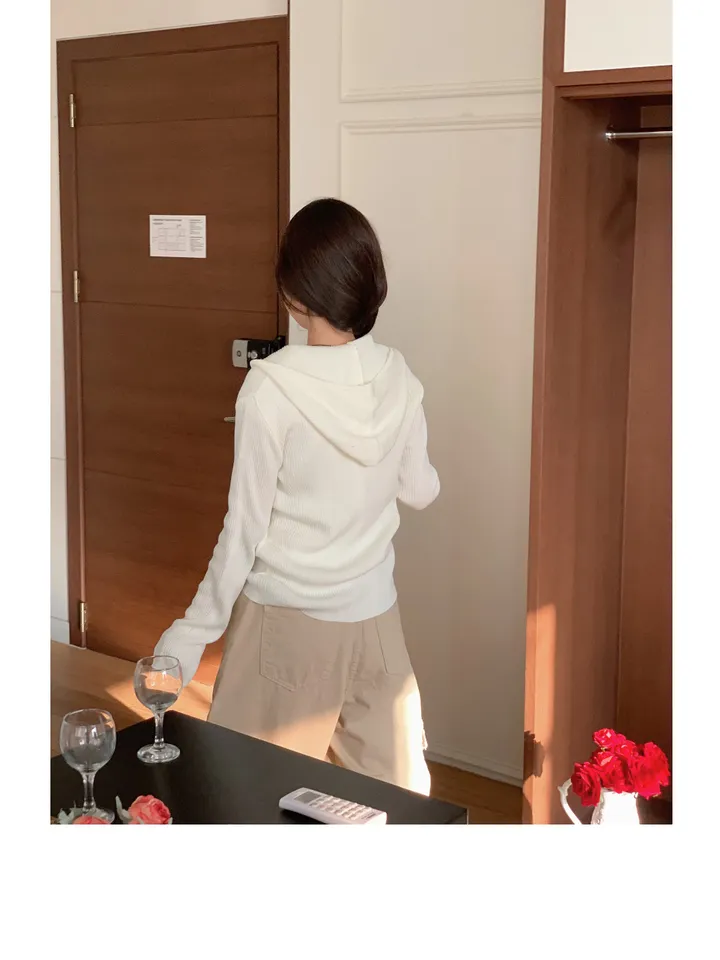 (주문폭주) 헤리 후드 골지 여리핏 니트 집업 (3color) 상세 이미지 21