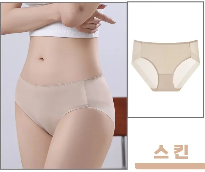 [당일출고/사은품증정!!] 4장세트 신축성좋은 노라인 햄팬티 소프트밴드 힙라인 누디 햄팬티 상세 이미지 34