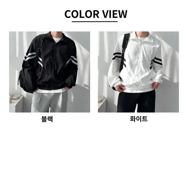남녀공용 봄 가을 간절기 아우터 오버핏 바람막이 루즈핏 자켓 투라인오버핏바람막이 상세 이미지 2