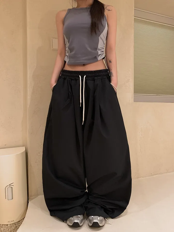 (UNISEX) 머니 나일론 더블 핀턱 스트링 벌룬 PT / 오버핏 와이드 밴딩 트레이닝 벌룬핏 팬츠 바지 와이드팬츠 벌룬팬츠 트레이닝팬츠 나일론팬츠 나일론바지 간절기 봄 여름 상세 이미지 26