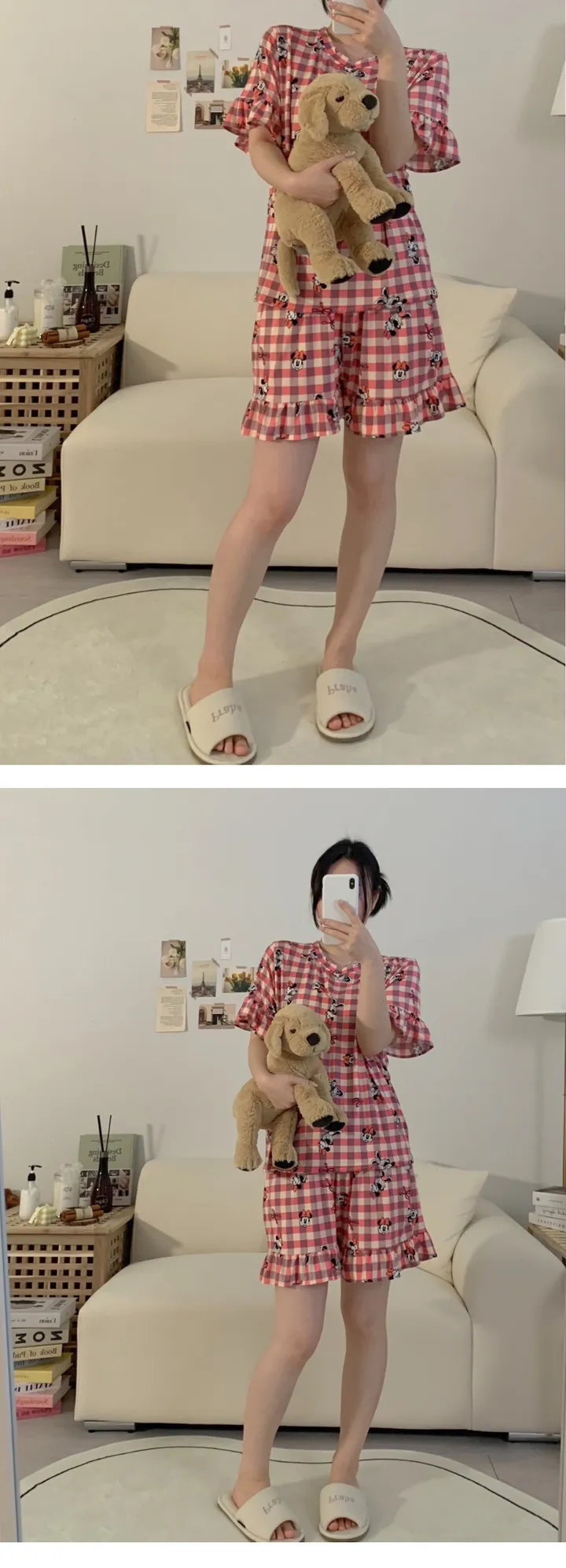 [디즈니정품] 치즈 디즈니 반팔 잠옷세트 빅사이즈 커플 여름 파자마 상세 이미지 5