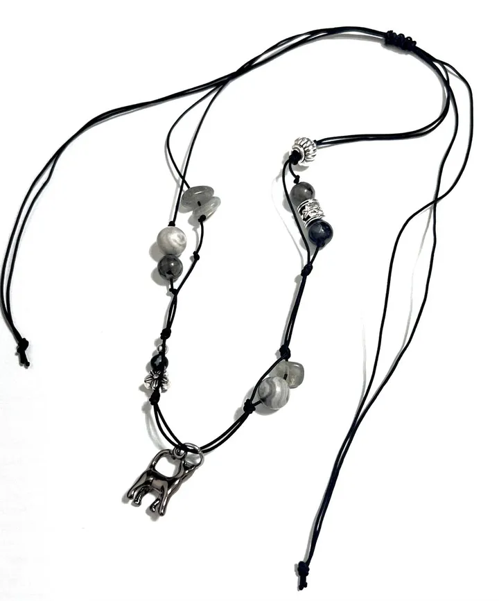 [자체제작] [주문폭주] ❥❥ Dark matter  Necklace (Cat Ver.) 고양이 원석 목걸이 상세 이미지 7