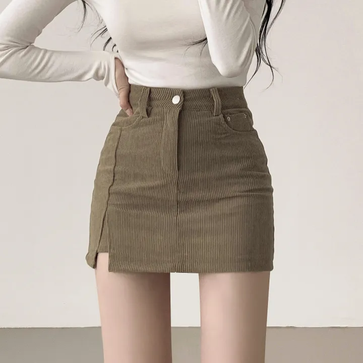 [핏보장!/연말룩ver.] 겨울느낌 골덴 코듀로이 미니 H라인 스커트 상세 이미지 4