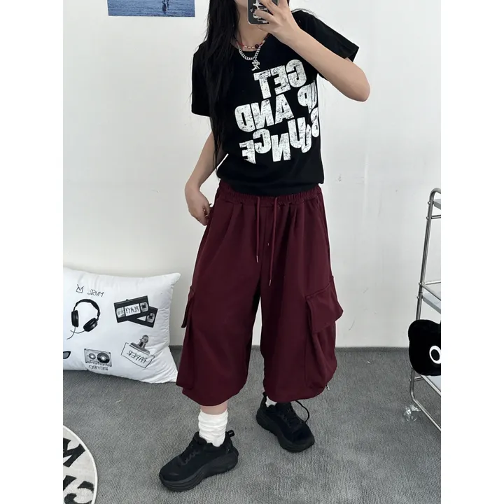[UNISEX]마일드 루즈 스트링 빅 포켓 카고 버뮤다 드레이닝 와이드 트레이닝 팬츠(3color) 상세 이미지 30