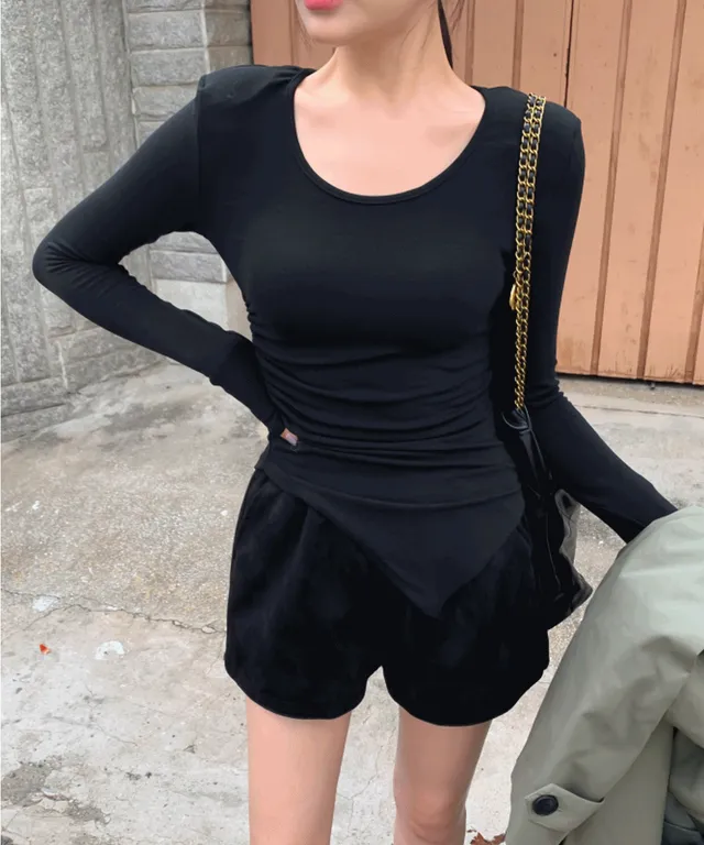 [하객룩/가을반바지] 코듀로이 블랙 밴딩 숏 팬츠