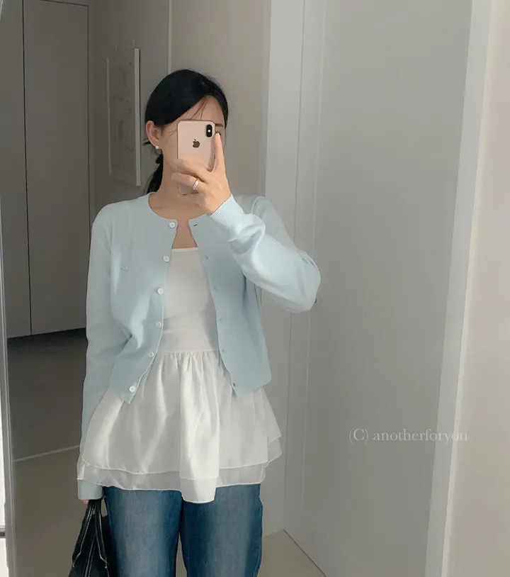 미니 심볼 펜던트 라운드 숏 가디건 4col : 어나더포유 상세 이미지 29