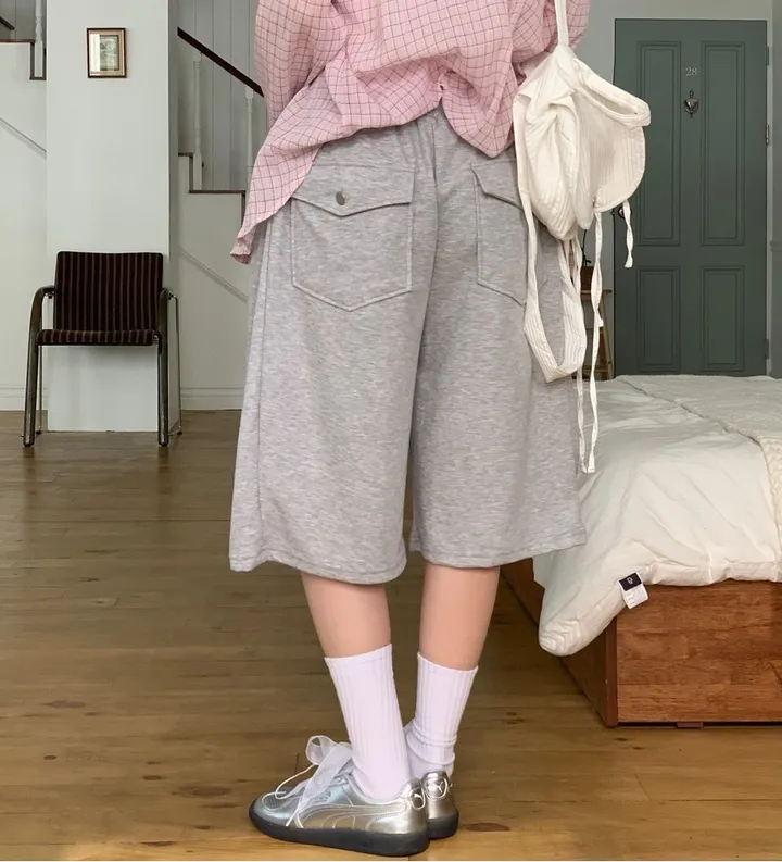 [뒷포켓/사이드핀턱/허얇골넓]르모니 볼륨 뒷포켓 사이드 핀턱 버뮤다 코튼 밴딩 트레이닝 팬츠 5color 상세 이미지 21