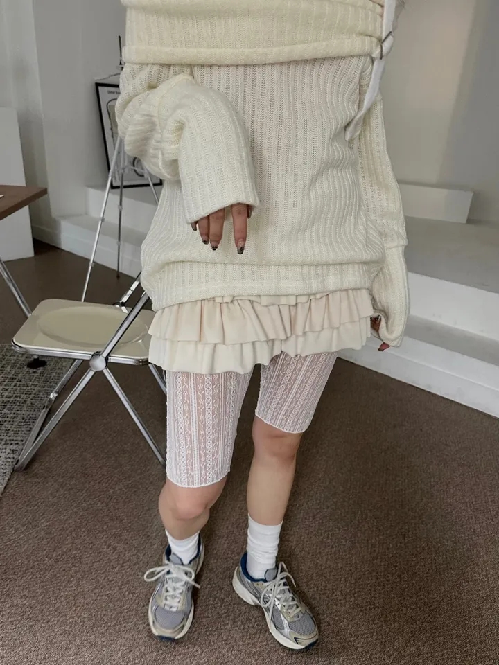 [5부st] pippi lace slim layered shorts leggings / 삐삐 레이스 슬림 레이어드 쇼츠 레깅스 상세 이미지 18