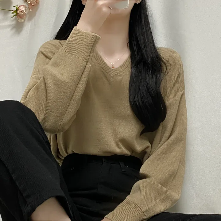 [1000장돌파💛/니트맛집/] V넥 베이직 기본 니트 10color 상세 이미지 22