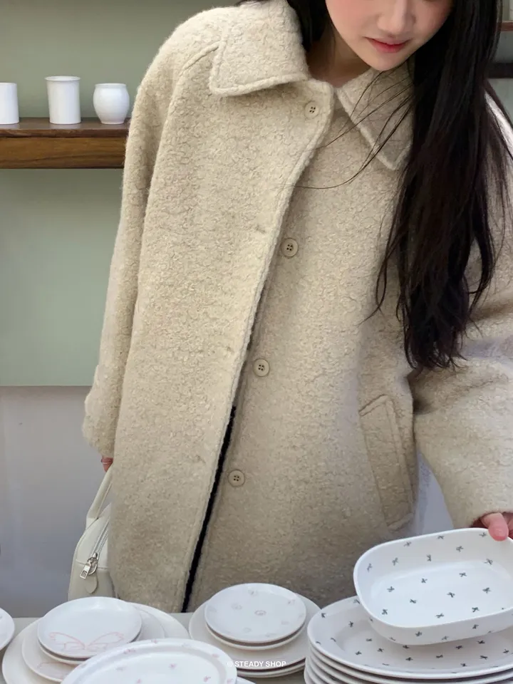 [울코트/울40%/누빔] 코지 부클코트 하프코트 코트 (3colors) 상세 이미지 48