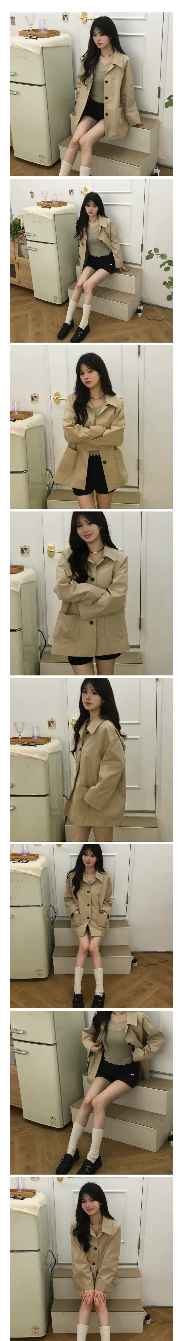 포아 베이직 하프 트렌츠 코트 상세 이미지 2