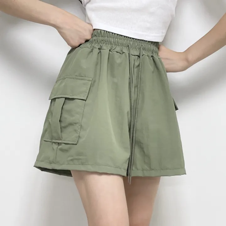 [20시이전 주문 당일출고🩷] 아노락 카고 반바지 비침X 바스락 바캉스룩 여름 포켓 속바지O 숏팬츠 3부반바지 카고바지 카키 바지(3COLOR / FREE SIZE) 상세 이미지 2