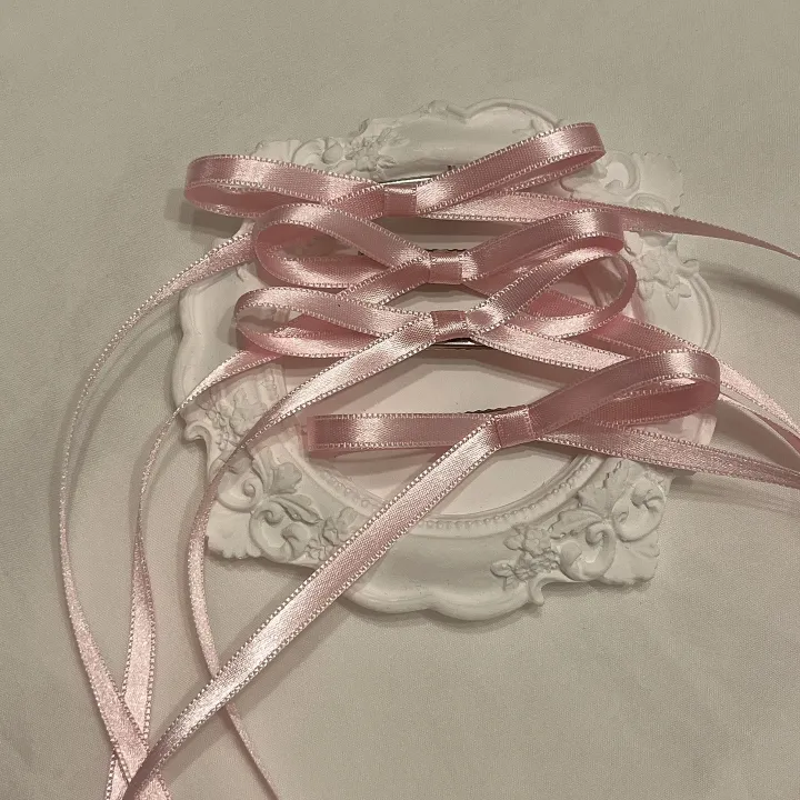 당일🎀/+색상추가/최저가 [자체제작/2,4,6p] 새틴 롱리본핀 7color / 헤어핀 머리핀 집게핀 리본 발레코어 공주 체육대회 워터밤 뉴진스 제니 우정 커플 포인트 z005 상세 이미지 9