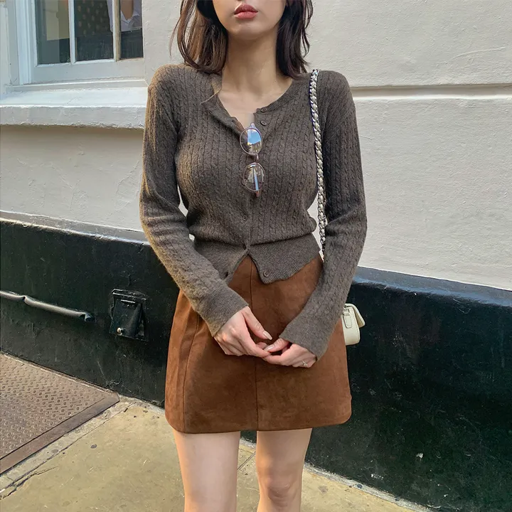 [wool70%🤎클래식무드] 모직 헤링본 핸드메이드 하프코트 자켓 반코트 아우터 절개 트임 코트 고퀄리티 루즈핏 봄 간절기 데이트룩 개강룩 4COL 상세 이미지 35