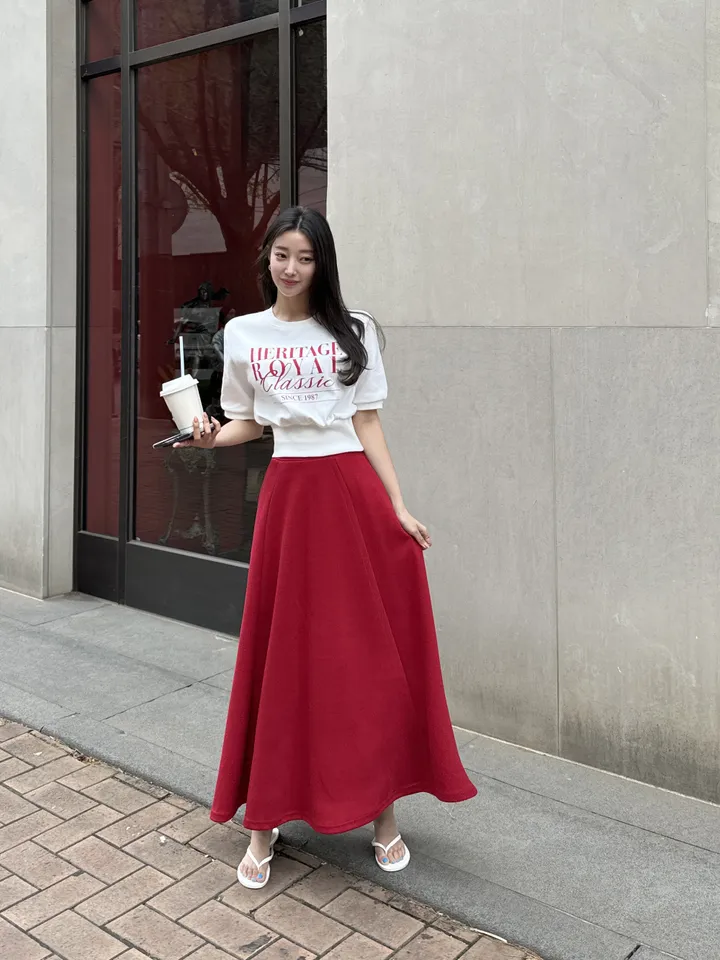 (자체제작/주문폭주~)헤리티지 맨투맨 롱 스커트 세트 상세 이미지 50