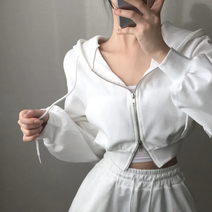 만족도100% 휘뚤마뚤 무지 투웨이 크롭후드집업 4color 상세 이미지 20